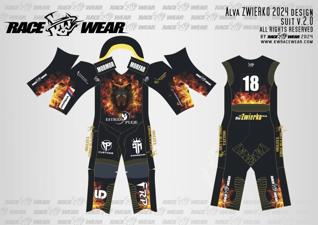 Kw-Racewear speedwaydragt til Alva zwierko racing